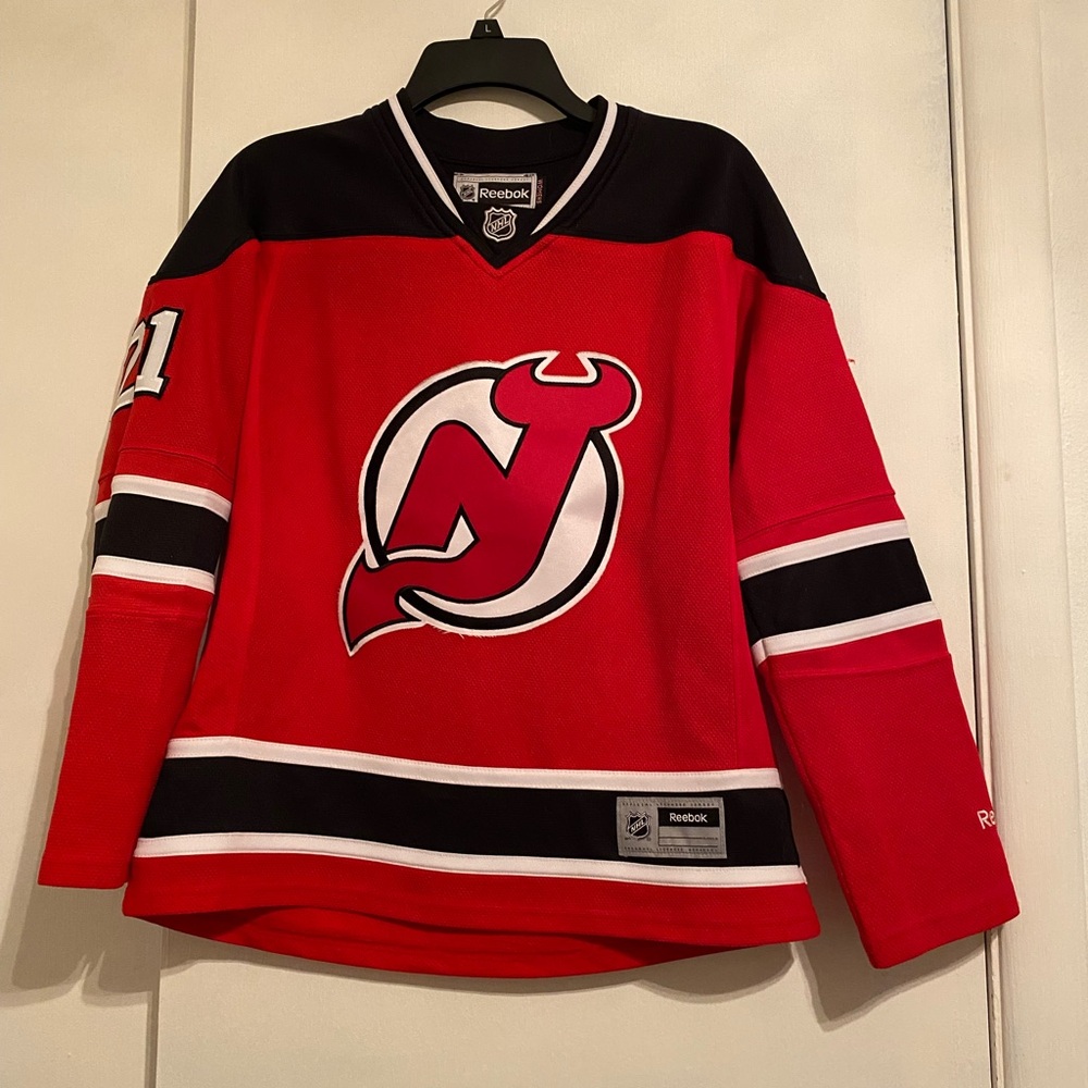Reebok Black and Red NHL Replica Hockey Sporty Jersey, #21 Palmieri, Size MM - Picture 1 of 16